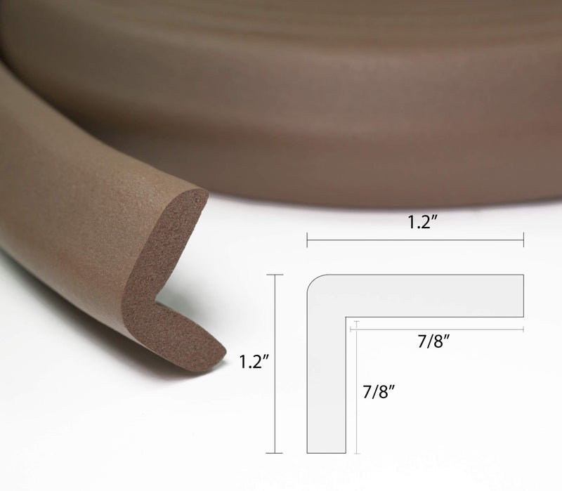 KidKusion Table Cushion | Made in USA | 16 Feet Edge + 4 Corners | Brown | Baby Proof Furniture Edge and Corner Guards - Image 3